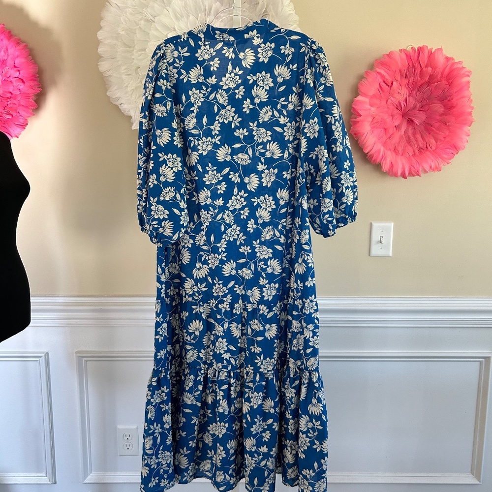 NWT Sarai Blue and White Floral Dress Size XXL - Picture 5 of 5